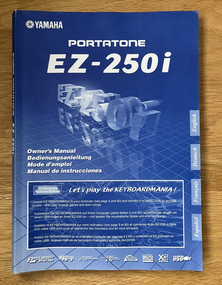 Yamaha Portatone EZ-250i Instruction Manual: 88 Pages