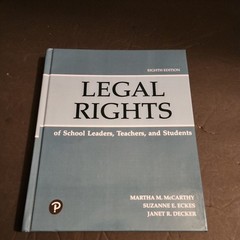 2019 PEARSON Legal Rights School Leaders Teachers Students 8th ed hardcover