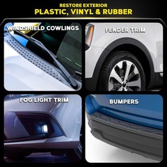 Premium Black Plastic Restorer for Vinyl and Rubber Trim, 12 Oz