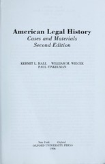 American Legal History : Cases and Materials Paperback