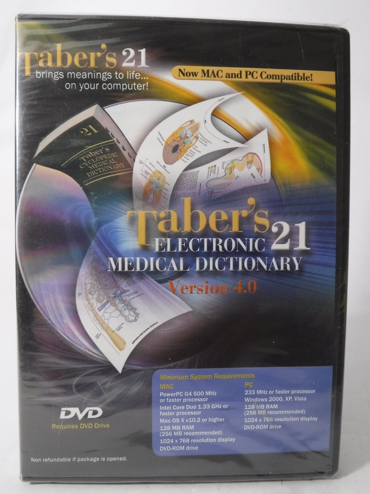 Taber’s 21 Electronic Medical Dictionary / Donald Venes 2009, CD-ROM Version 4.0