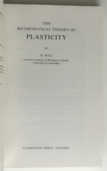 Mathematical Theory of Plasticity by R. Hill (Paperback, 1998)