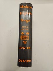 A Dictionary of Modern English Usage by H. W. Fowler (1985, Hardcover, 2nd Edtn)