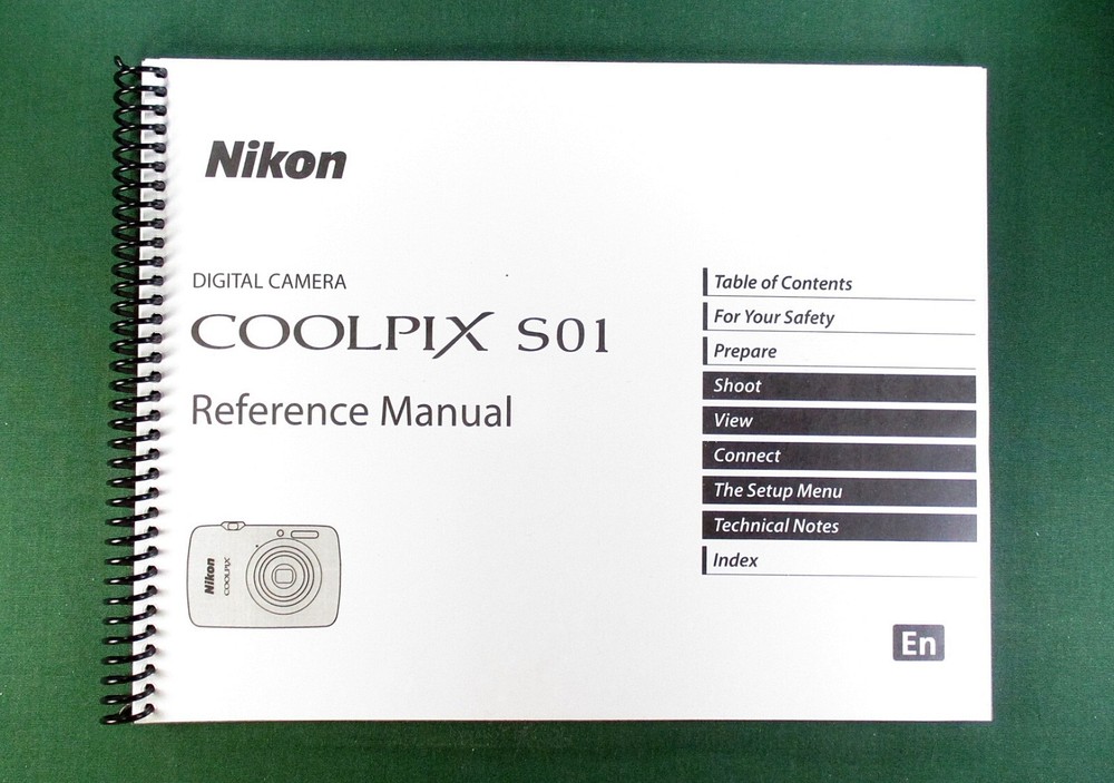Nikon S01 Reference Manual: 96 Pages & Protective Covers!