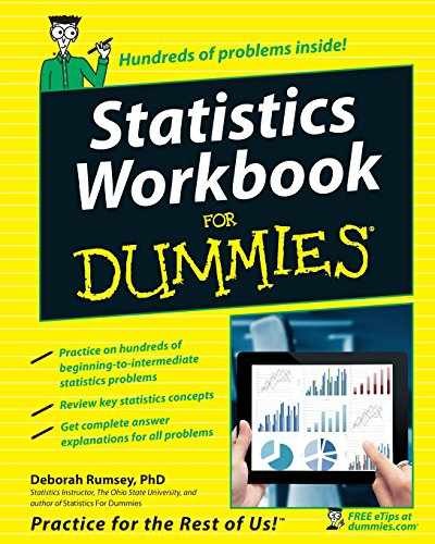Statistics Workbook For Dummies – Paperback, by Rumsey Deborah J. – Very Good c