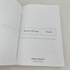 Western Heritage : A Reader Paperback, Hillsdale College Press