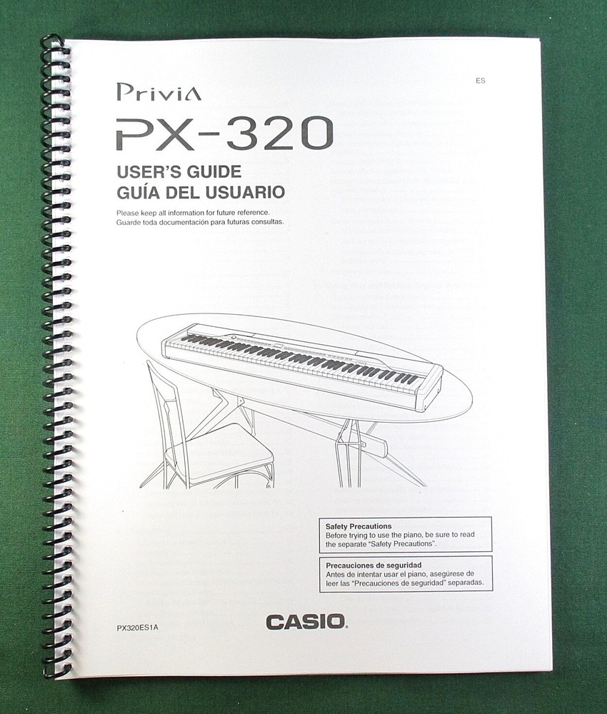 Casio PX-320 Instruction Manual: 62 Pages Coil Bound & Protective Covers!