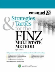 Bar Review Ser.: Strategies and Tactics for the FINZ Multistate Method by Steven