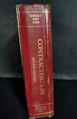 Contracting Law Second Edition by Kastely Post Horn 2000 Carolina Academic Press