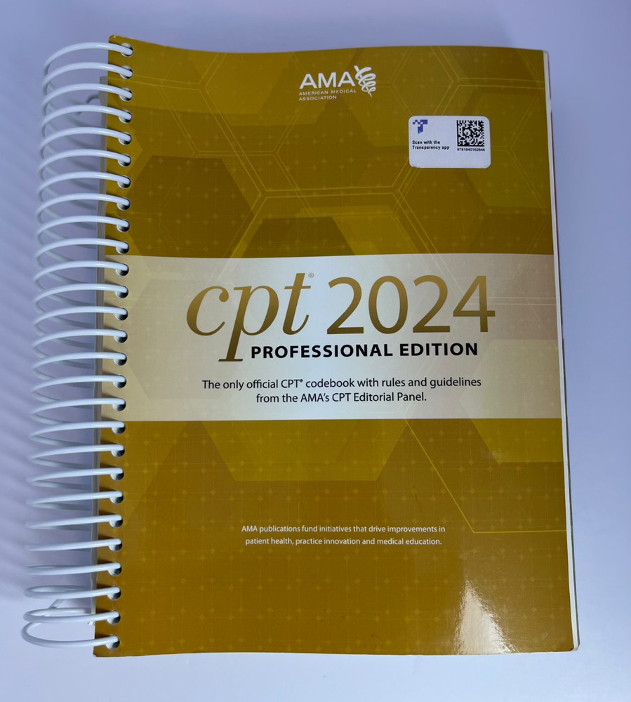 CPT Professional Edition 2024 Codebook From American Medical Association Spiral