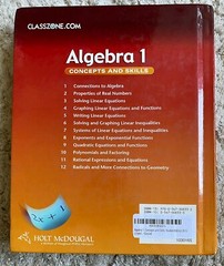 Holt McDougal Algebra 1 Concepts & Skills California Student Edition 2002 Math