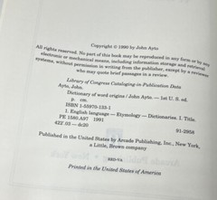 Dictionary of Word Origins by John Ayto 1990