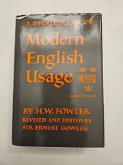 A Dictionary of Modern English Usage by H. W. Fowler (1985, Hardcover, 2nd Edtn)
