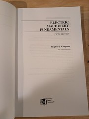 Electric Machinery Fundamentals 5e by Stephen J. Chapman International Edition