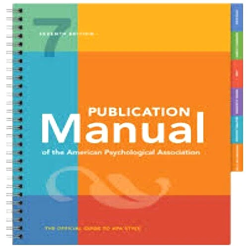 Publication Manual of the American Psychological Association Seventh Edition…