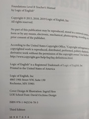Logic of English Foundations B Teacher’s Manual