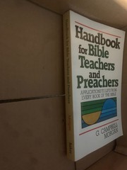 Handbook for Bible Teachers and Preachers – paperback, Morgan VERY GOOD