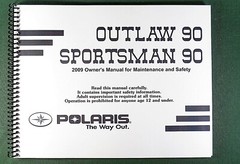 2009 Polaris Outlaw 90 ATV Owner’s Manual: 192 Pages & Protective Covers!