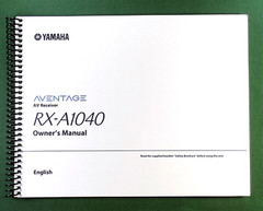 Yamaha RX-A1040 Instruction Manual: Full Color 160 Pages & Protective Covers!