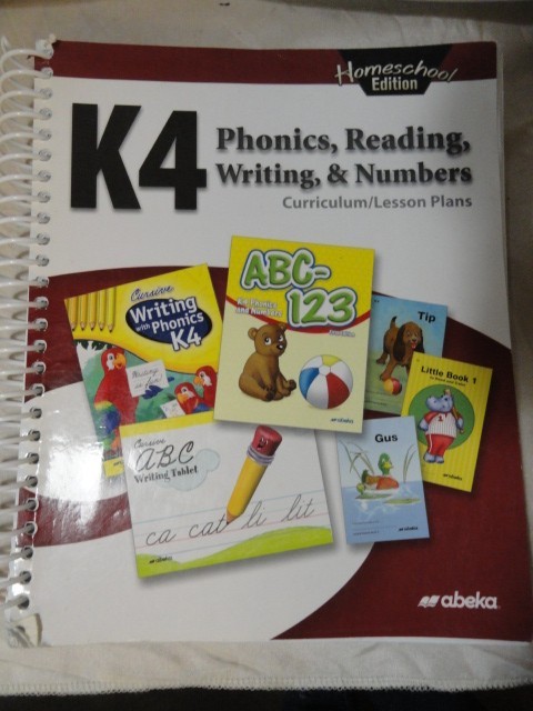 ABEKA K4 PHONICS, READING, WRITING & NUMBERS HOMESCHOOL CURRICULUM LESSON PLANS