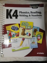 ABEKA K4 PHONICS, READING, WRITING & NUMBERS HOMESCHOOL CURRICULUM LESSON PLANS