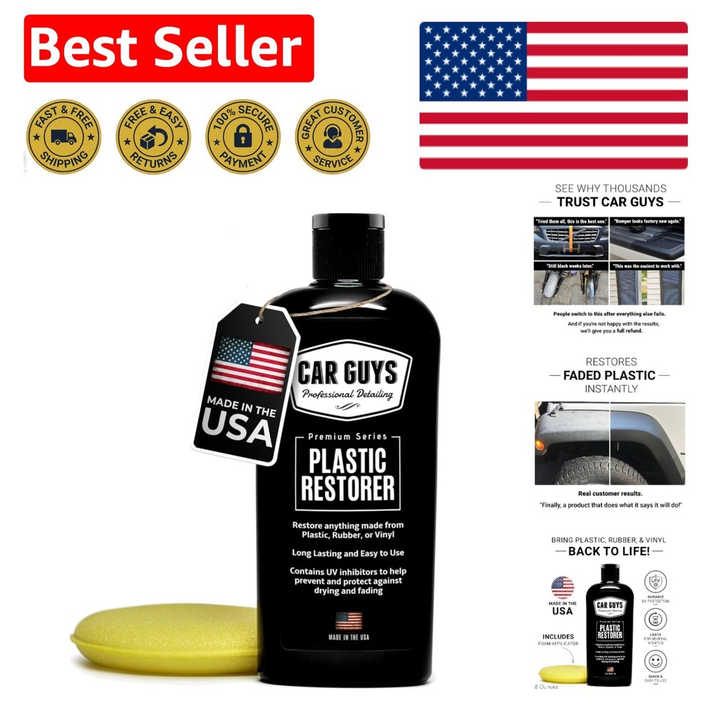 Water-Resistant 8 Oz Plastic and Vinyl Restorer – Keeps Surfaces Looking New