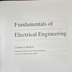 Fundamentals of Electrical Engineering 2nd Ed by Leonard S. Bobrow Hardcover