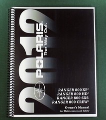 2012 Polaris Ranger 800 XP Owner’s Manual: 103 Pages & Protective Covers!