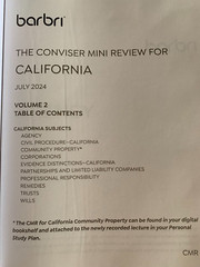 JULY 2024 2025 Barbri Bar Exam CONVISER Mini Review for CALIFORNIA CA & MBE SET