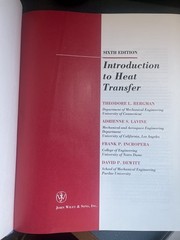 Introduction to Heat Transfer: Sixth Edition ** Free Shipping **