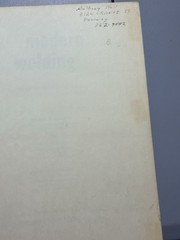 Modern Welding 1967 Vintage Textbook Hardcover Goodheart-Willcox Shop Manual
