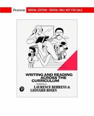 Writing and Reading Across – Paperback, by Laurence Behrens; Leonard – Very Good