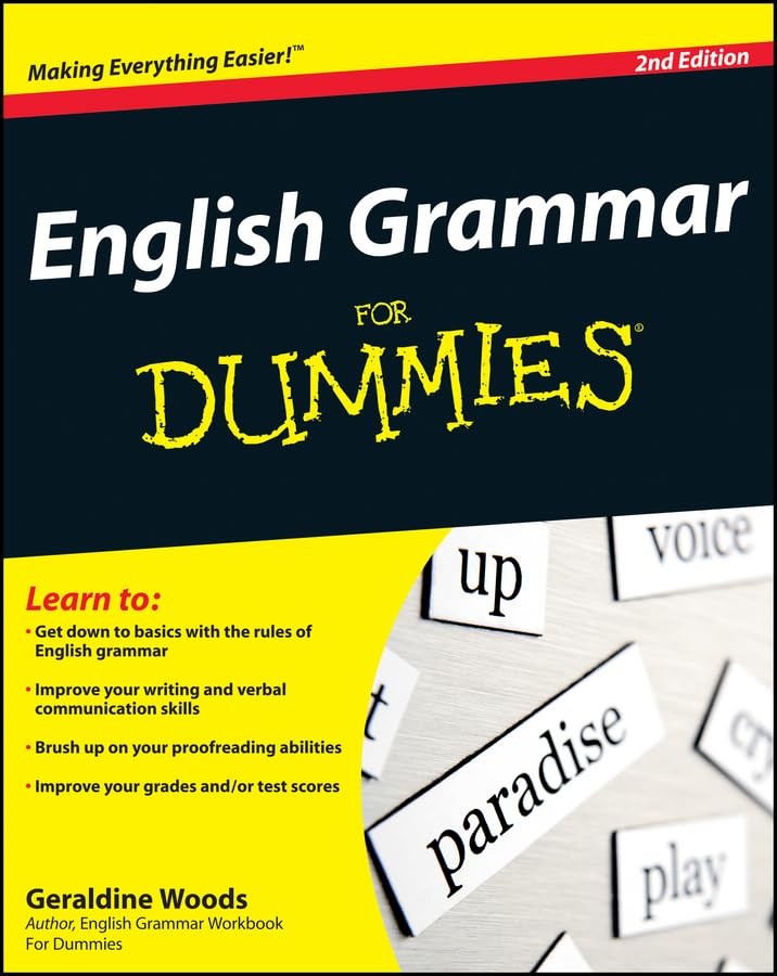 English Grammar For Dummies Woods, Geraldine paperback Good