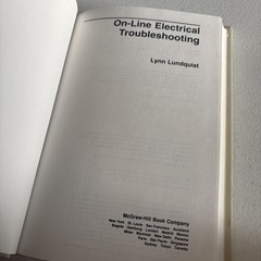 On-Line Electrical Troubleshooting Hardcover Lynn Lundquist 1989