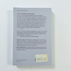 Aesthetic Theory Theodor W Adorno PB THL 88 Univ Minnesota Press 2008