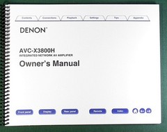 Denon AVC-X3800H Instruction Manual: Full Color 320 Pages & Protective Covers!
