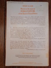 Pattern in the Material Folk Culture of the Eastern United States by H. Glassie