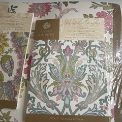 Anna Griffin DECORATIVE DESIGNS Adult COLORING BOOK One Two Three Gift Set NEW