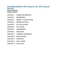 2018-2020 Polaris RZR XP Turbo / XP Turbo S Service Manual: w/ Protective Covers