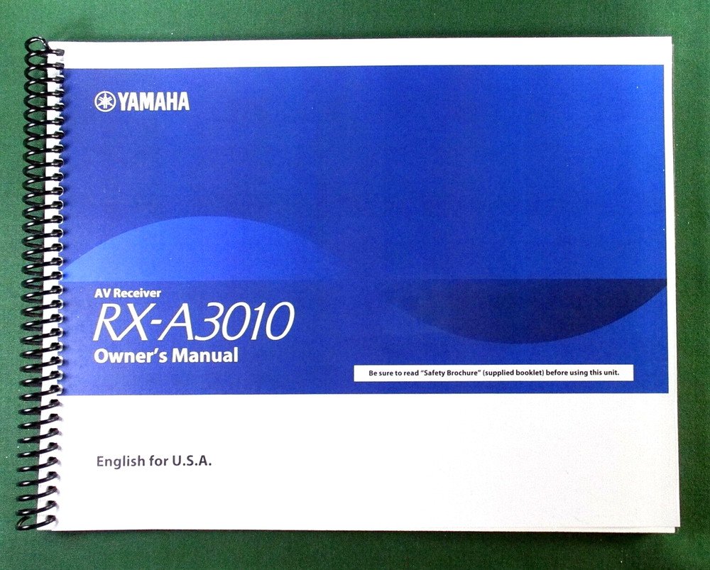 Yamaha RX-A3010 Instruction Manual: Full Color 176 Pages & Protective Covers!