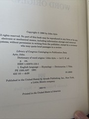 Dictionary of Word Origins by John Ayto (1991, Library Binding)