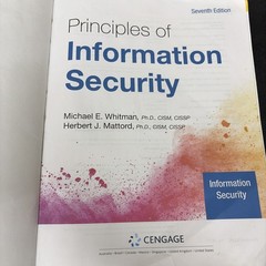 Principles of Information – Paperback, by Whitman Michael; Mattord – Acceptable