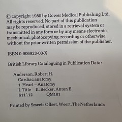 Cardiac Anatomy: An Integrated Text and Color Atlas by Robert Anderson- 1980 -B2