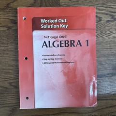 Holt McDougal Larson Algebra 1 Teacher, student, Solution Key, workbook