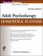 Adult Psychotherapy Homework Planner Compact Disc Arthur E., Jr.