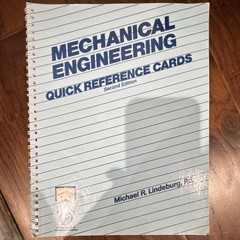 Mechanical Engineering Quick Reference Cards 2nd Ed by Michael R. Lindeburg PE