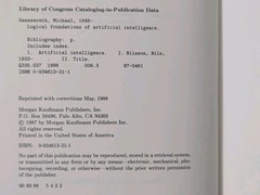 Logical Foundations of Artificial Intelligence Nilsson Genesereth Hardcover