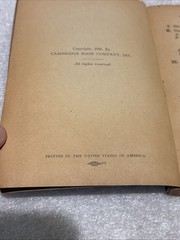 Rare & Vintage Paperback Elementary Algebra 192 Pages 1946 Cambridge Book Co.