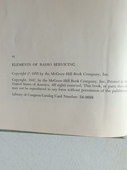 Elements of Radio Servicing, 1955 2nd Edition, William Marcus & Alex Levy