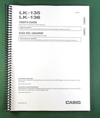 Casio LK-135 LK-136 Instruction Manual: 31 Pages Coil Bound & Protective Covers!